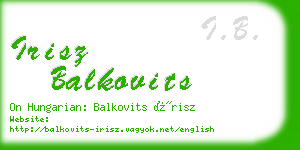 irisz balkovits business card